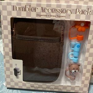 Brown Tumbler Accessory Pack with Straw Toppers